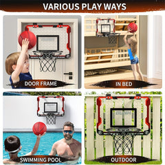 Indoor Basketball Hoop Set with 4 Balls, Complete Accessories