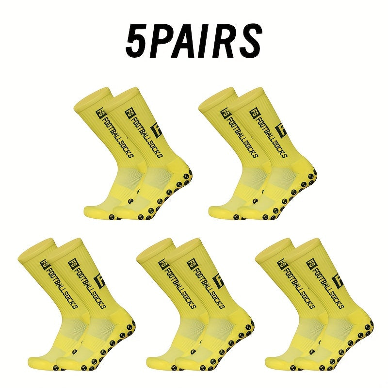 5 pairs Unisex Letter Pattern Mid calf Football Socks