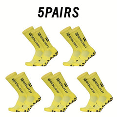 5 Pairs Non-Slip Mid-Calf Football Socks