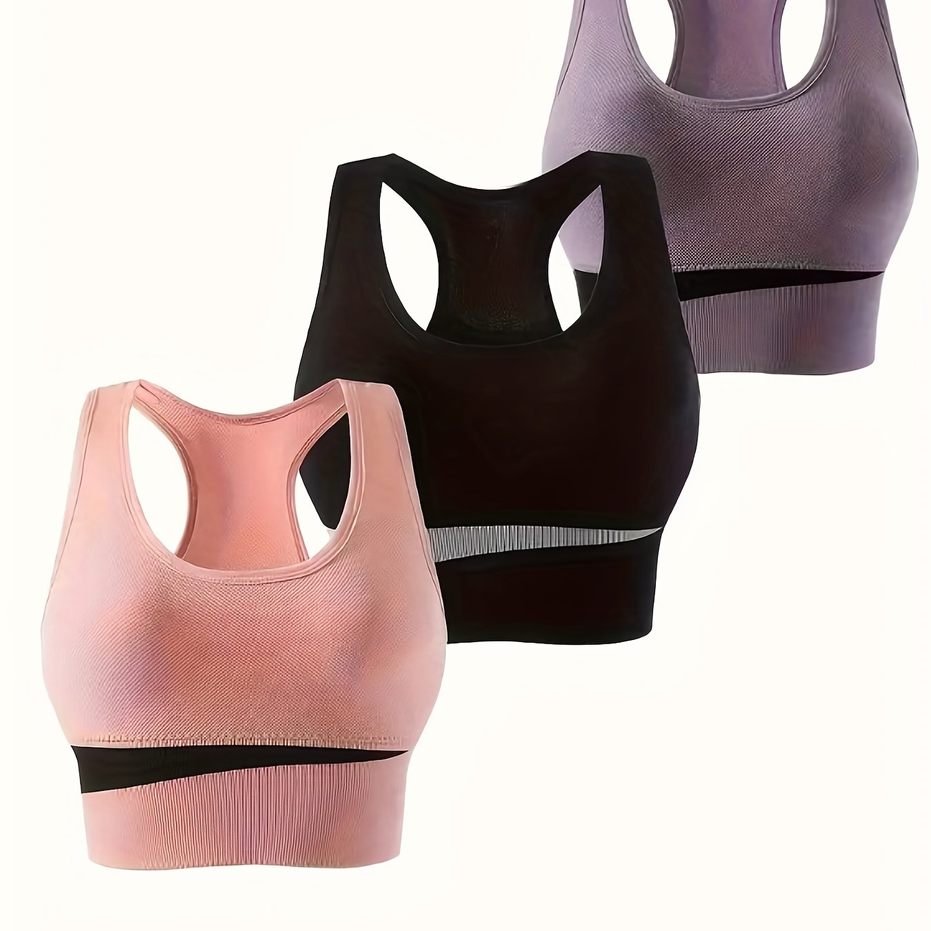 3pcs Wireless Sports Bras - Comfy & Breathable Tank Bra