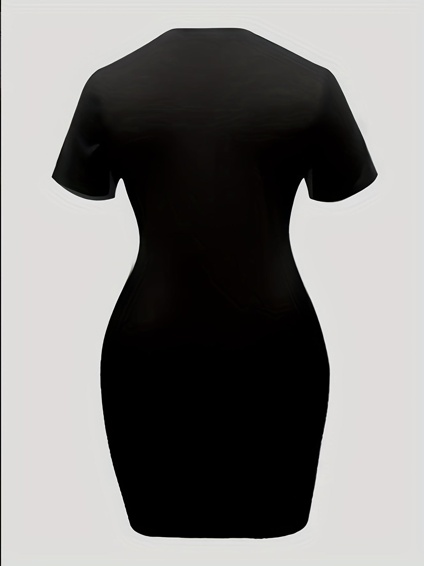  Casual Dress Women's Plus Q & Heart Print Short Sleeve Bodycon Dress