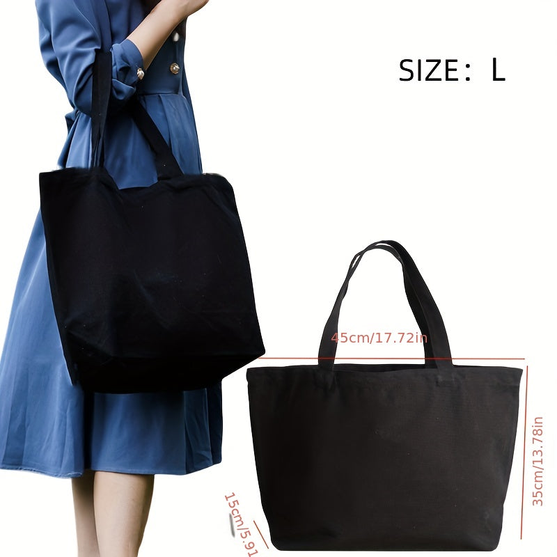 Canvas Shoulder Bag Unisex Tote Reusable Grocery Large Capacity Shopping
