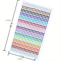 900 Self Adhesive Rhinestone Stickers - 15 Colors - DIY Face Gems Body Stickers