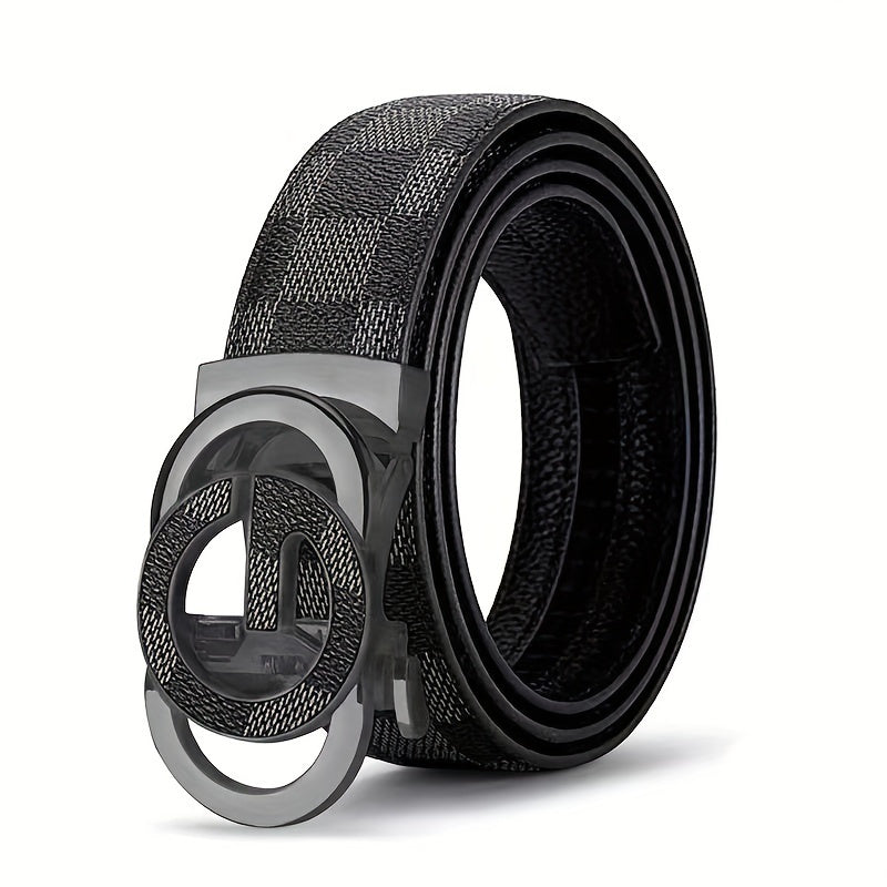 Men's Business Belt with Letter Buckle, Vintage Style