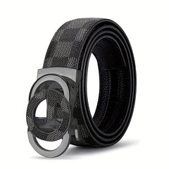 Men's Business Belt with Letter Buckle, Vintage Style