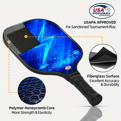 Fiberglass Surface Pickleball Paddles Set - 2 Paddles, 4 Balls, Towels, Bag