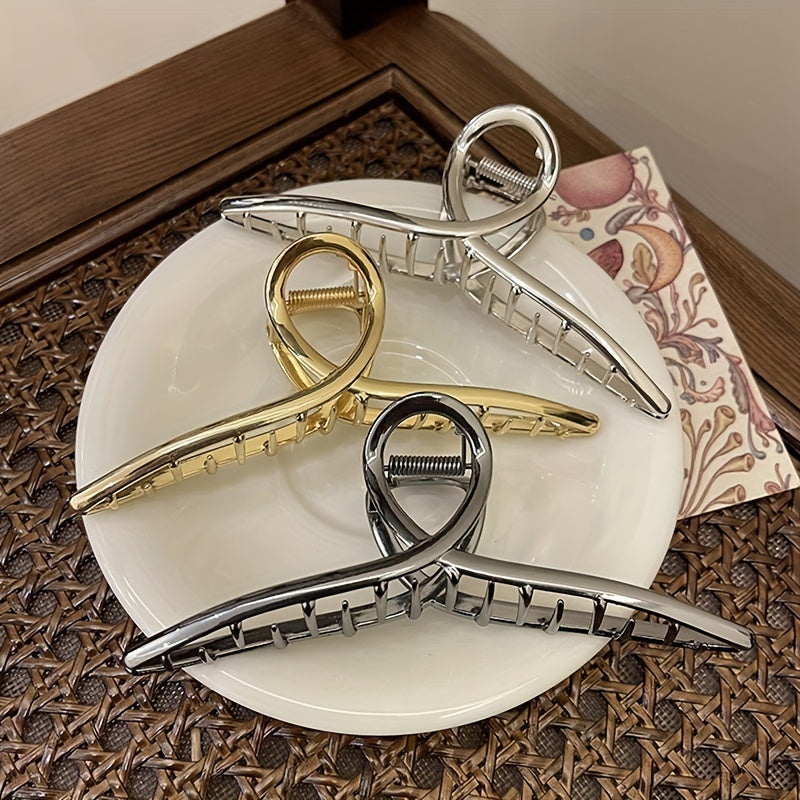 3pcs Women's Metal Hair Clip Shark Claw Hair Accessories