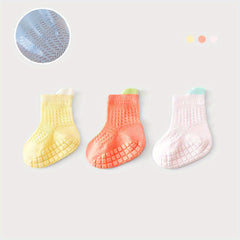 6 Pairs Baby Boys Mesh Breathable Crew Socks Anti-Skid Toddlers Children's Socks