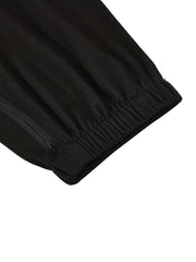  Women's Solid Elastic Zipper Stretch Sweatpants