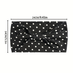 Polka Dot Wide Brim Headband Elastic Hairband Bundle