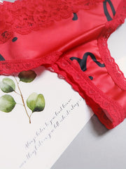 3 Pack Plus Size Thongs Set Women's Plus Lace Floral & Dot Print Thongs Set