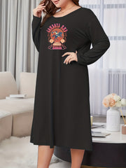  Western Style Lounge Dress Women's Plus Cowboy & Art Letter Print