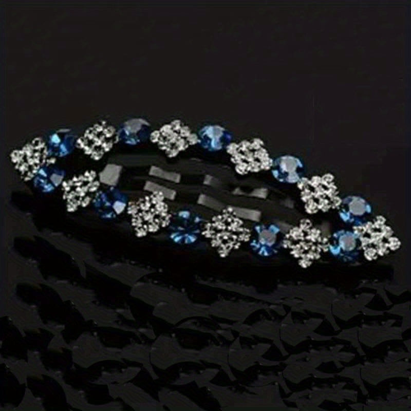 Rhinestone Snap Clip Metal Hairpin for Side Hair Bang Braids