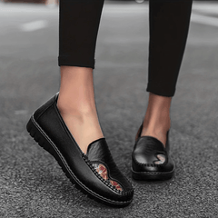 Women's Floral Loafer Flats Soft Sole Comfy Faux Leather Shoes