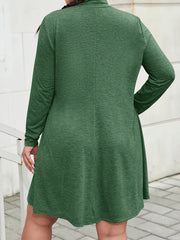  Long Sleeve Mock Neck Tee Dress