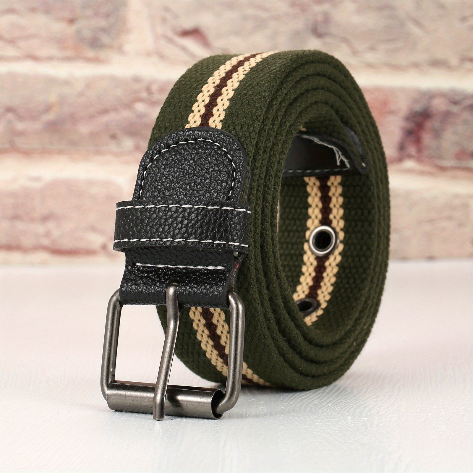 Men's Punch Belt Adjustable Canvas Military Waist Belt
