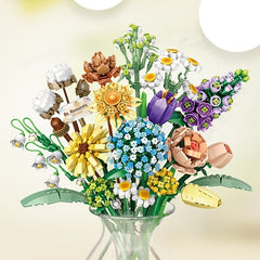 Mini Building Blocks Bouquet Set DIY Creative Building Blocks Plant Collection
