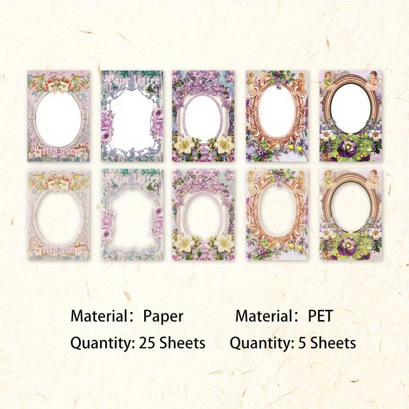 30 Sheets Retro Border Washi Paper For Scrapbooking DIY Decorative Collage
