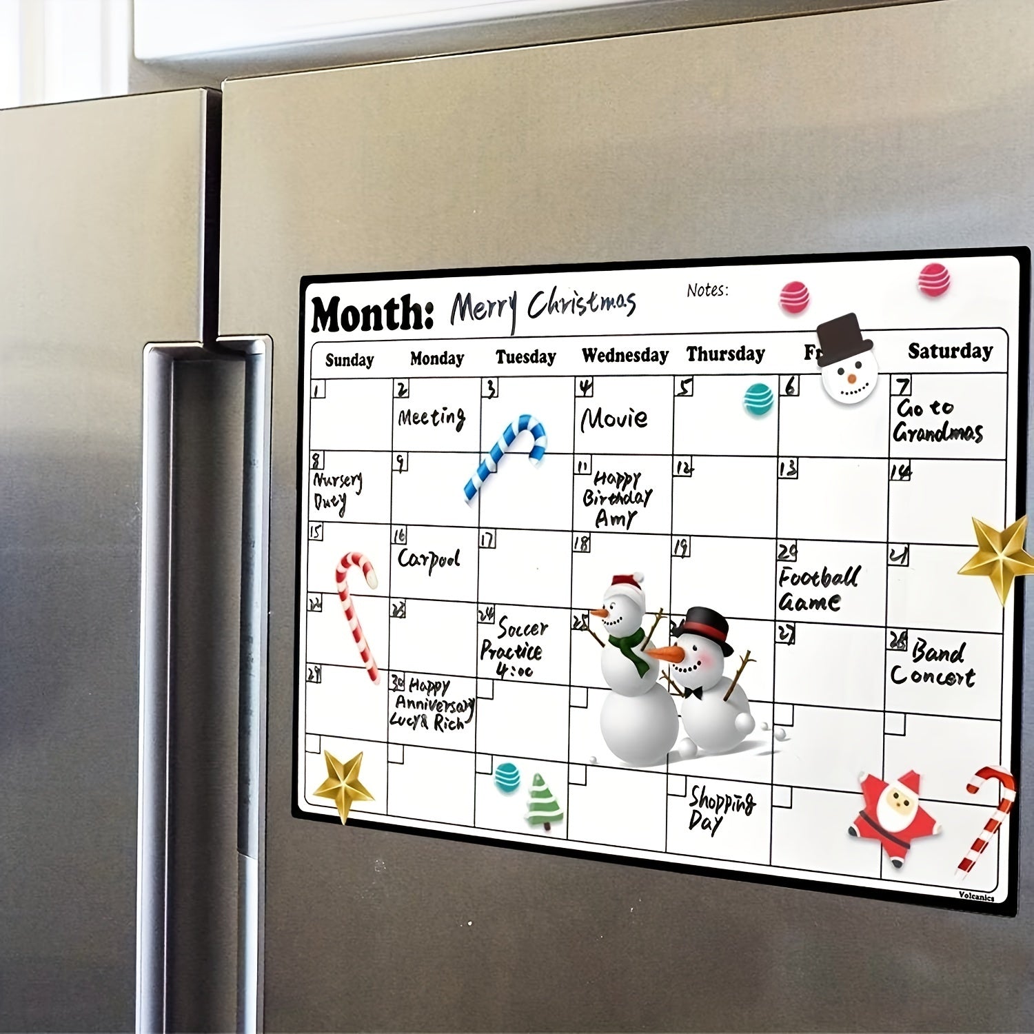 Fridge Calendar Magnetic Dry Erase Whiteboard Stickers