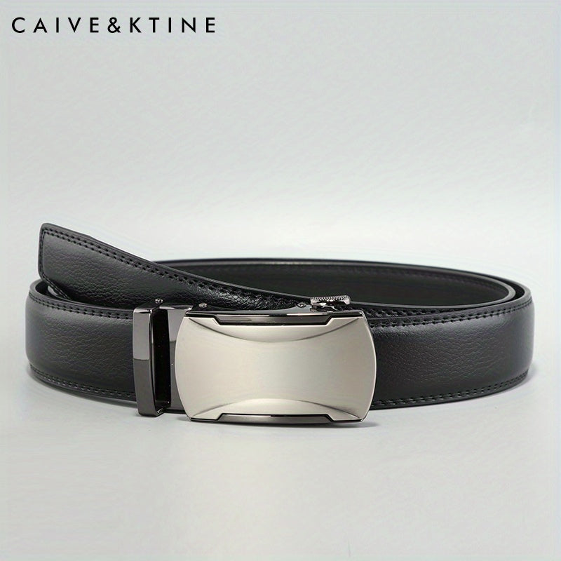 Caivektine Men's Cowhide Belt Business Casual Leather Belt