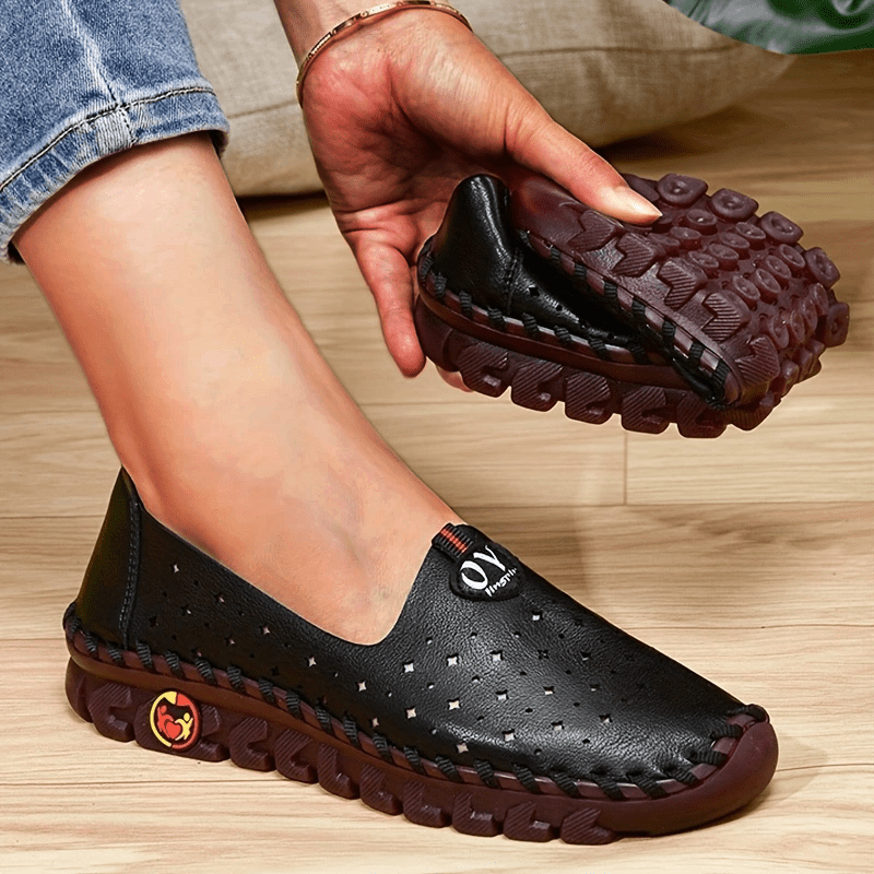 Women's Hollow Out Flat Loafers Slip On Shoes Casual Low Top Flats
