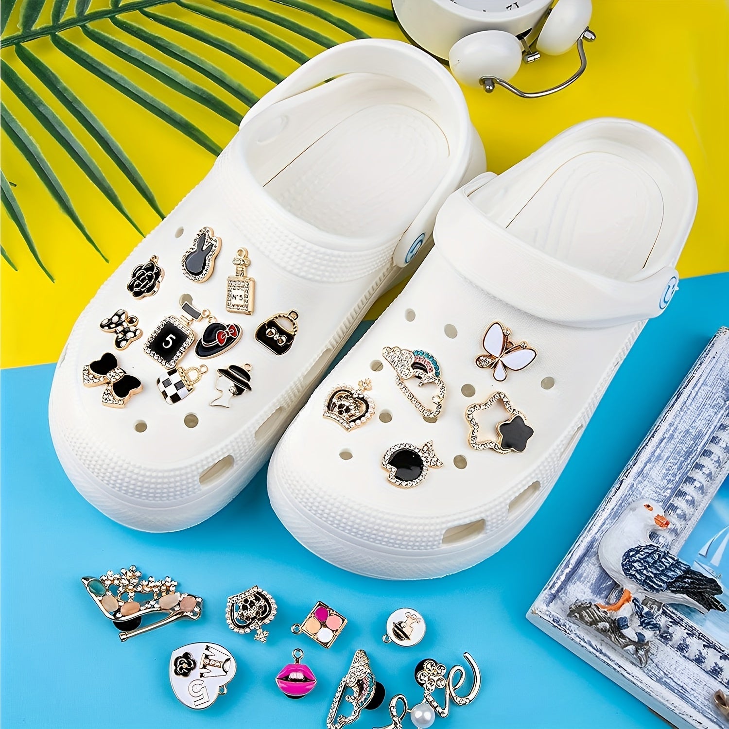 15pcs Crystal Shoe Charms for Crocs Sandals Decoration