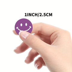 500pcs 1inch Smile Face Sealing Label Sticker in 8 Colors