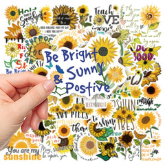 50pcs Cute Sunflower Stickers for Phone Notebook Water Cup