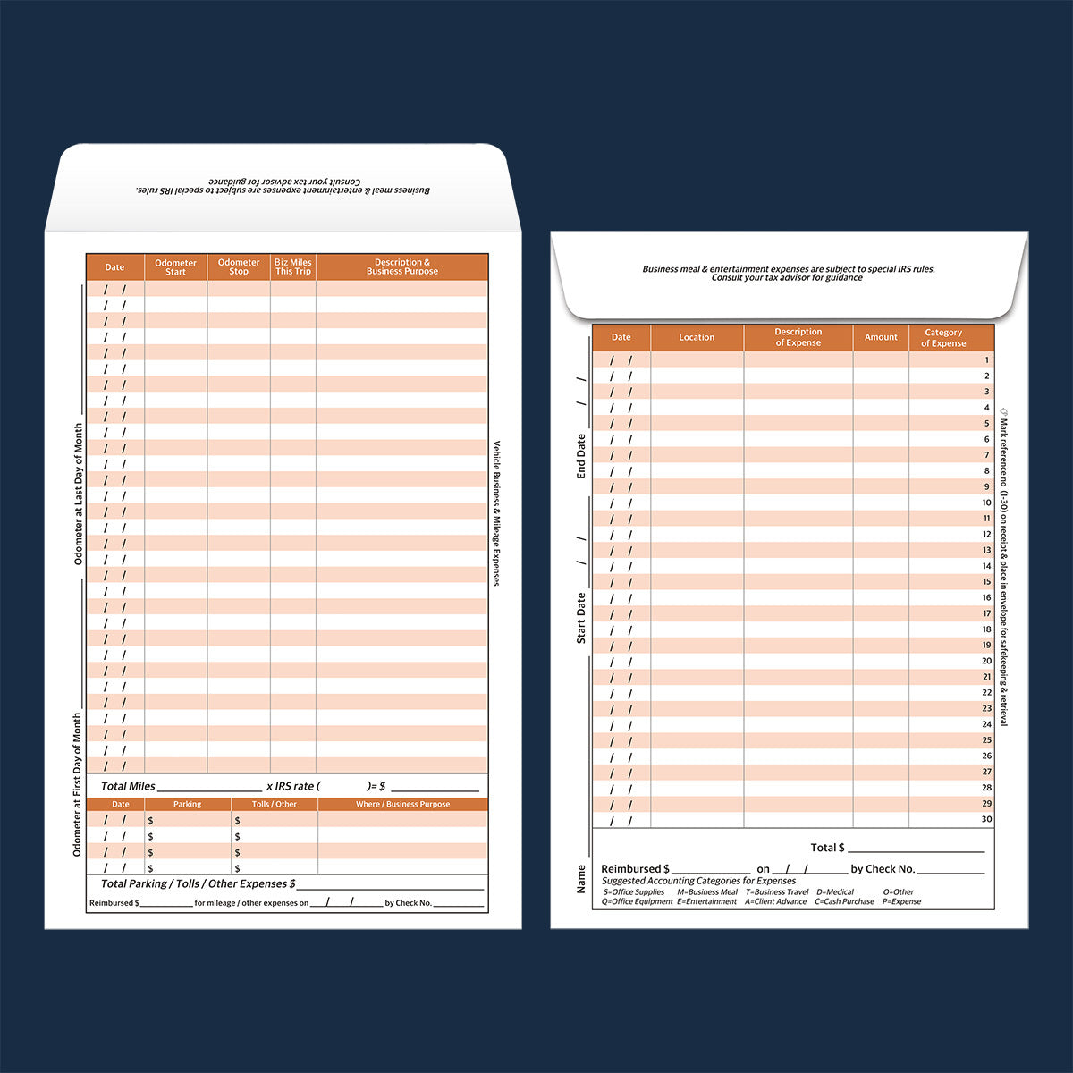 Expense Envelopes & Receipts Organizer 12pcs Set