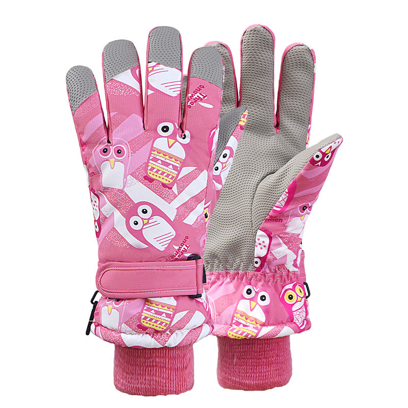 Kids Winter Ski Gloves Warm Windproof Non-slip Thickened Gloves