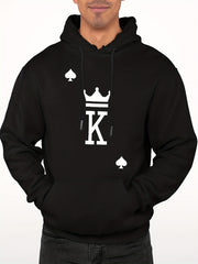 King Of Spades Print Hoodie Men's Graphic Pullover Hooded Sweatshirt