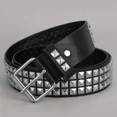 Men's Pin Buckle Belt Punk PU Leather Belt Studded Belt