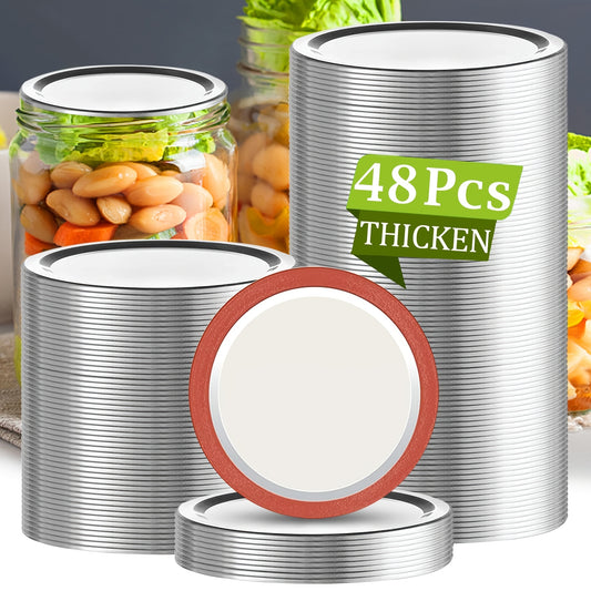 Bulk Wide Mouth Canning Lids - 12/24/48pcs Airtight Mason Jar Lids For Jams