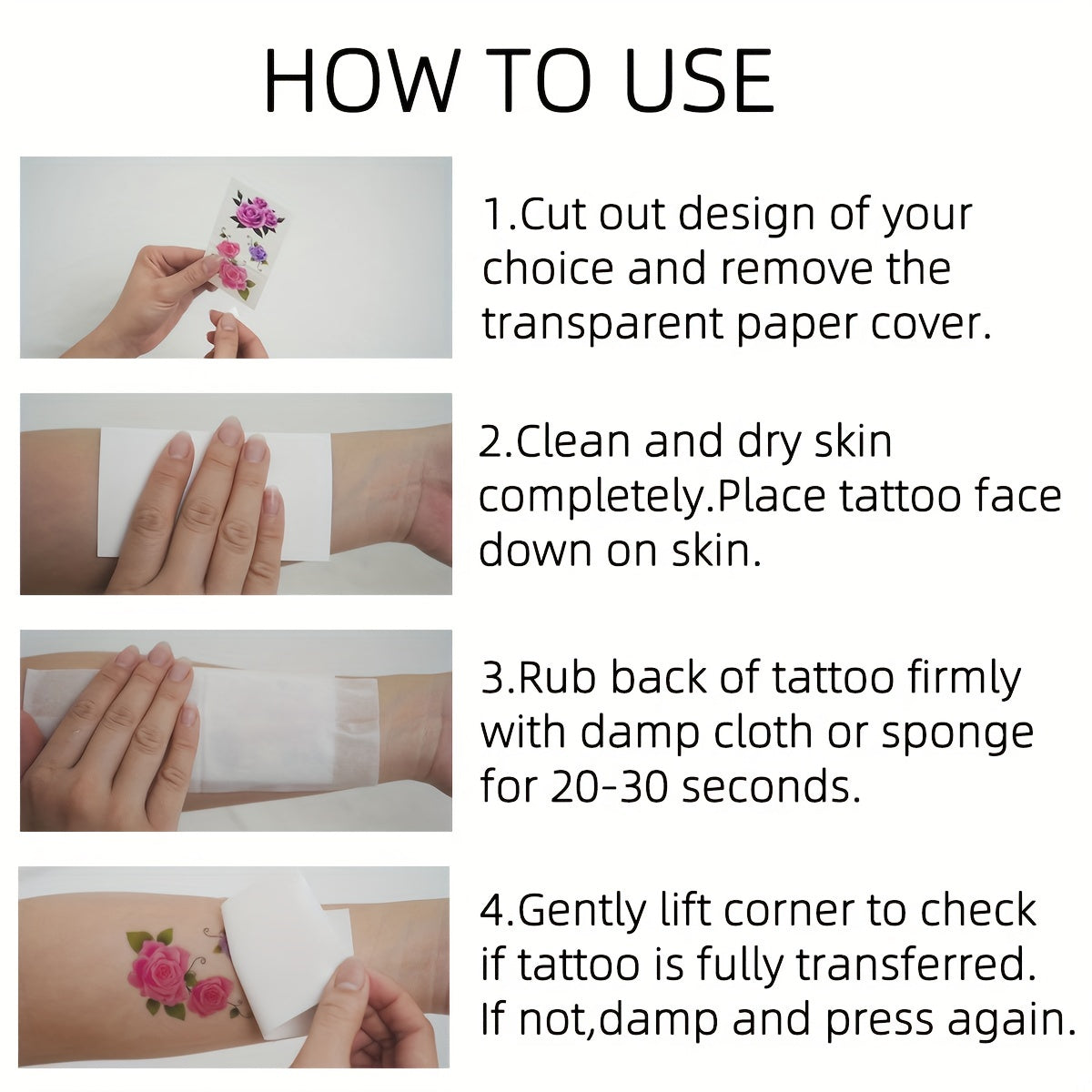 Enchantress Rose Tattoo Sticker Waterproof Body Art