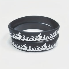 3Pcs Printed Flame Silicone Bracelet Music Party Gift