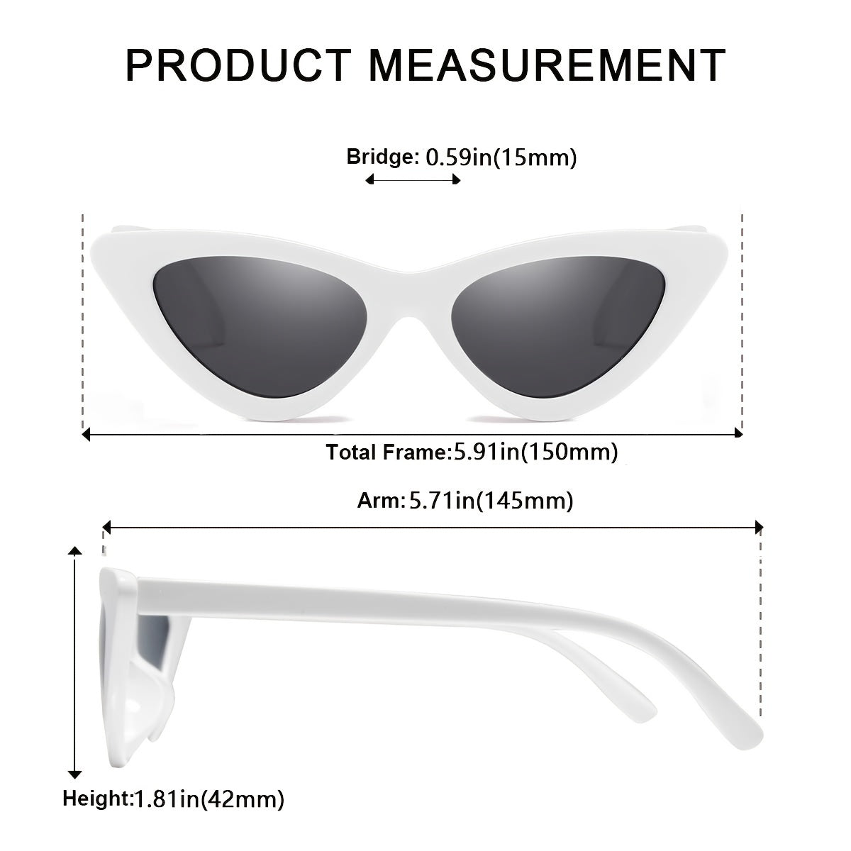 Vintage Cat Eye Sunglasses for Women Clout Goggles Plastic Frame Glasses