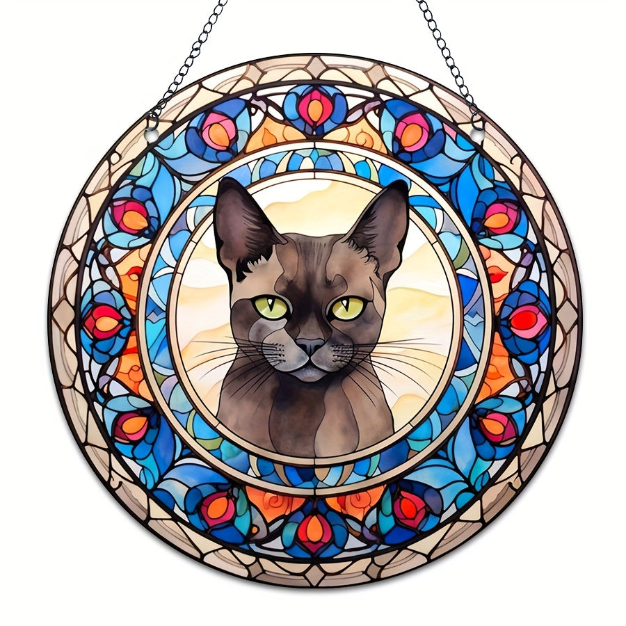 Acrylic Jewel Cat Scratch Sun Window Hanging Panel Decor