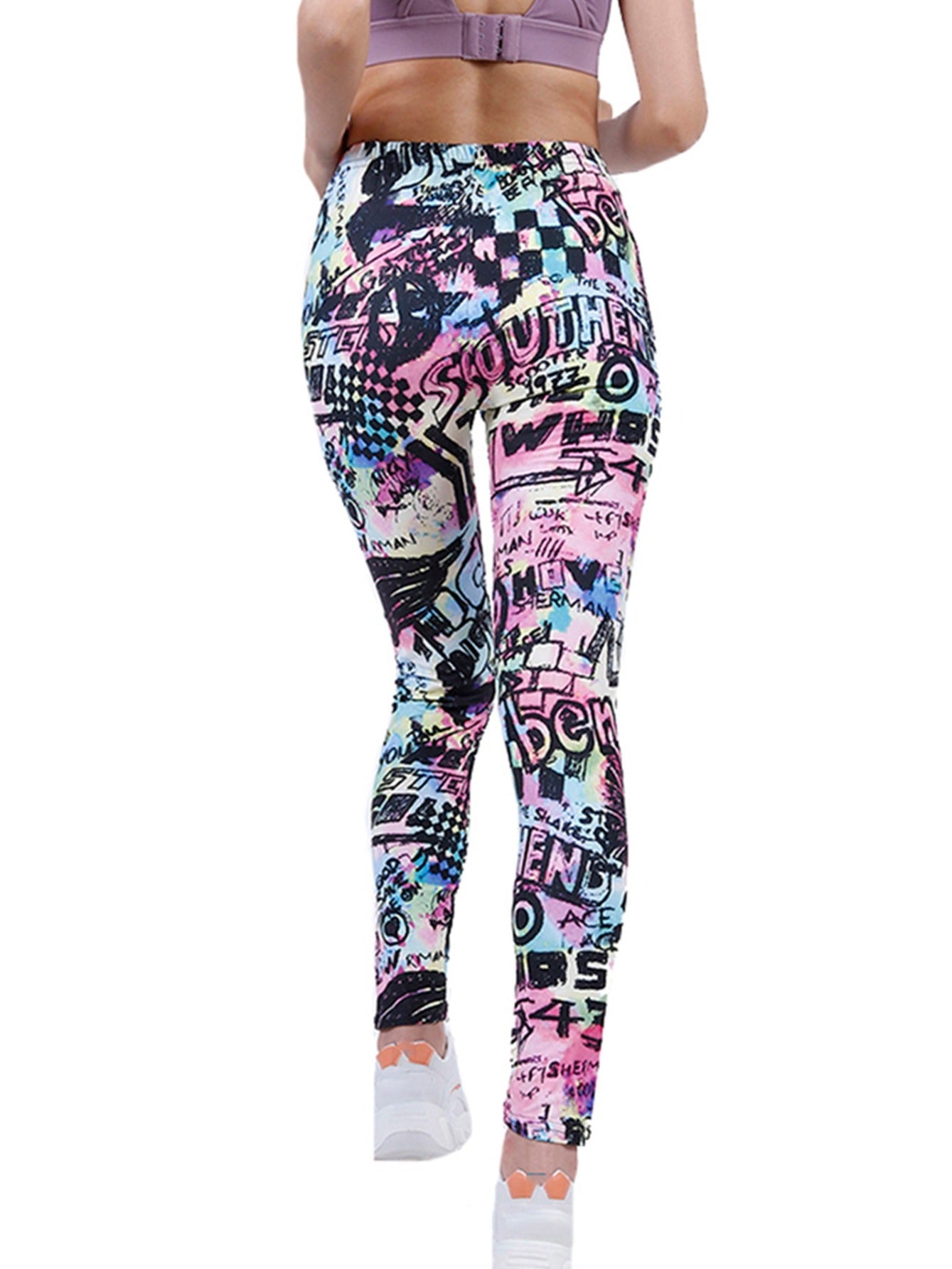 Women's Multicolor Figure Print Cropped Pants