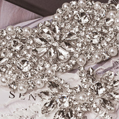 Bridal Sock Strap Rhinestone Applique Wedding Garter
