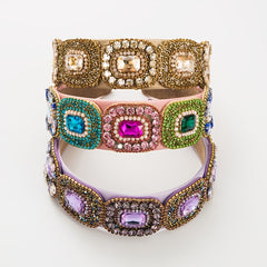 Colorful Crystal Flower Headband Baroque Rhinestone Hair Band