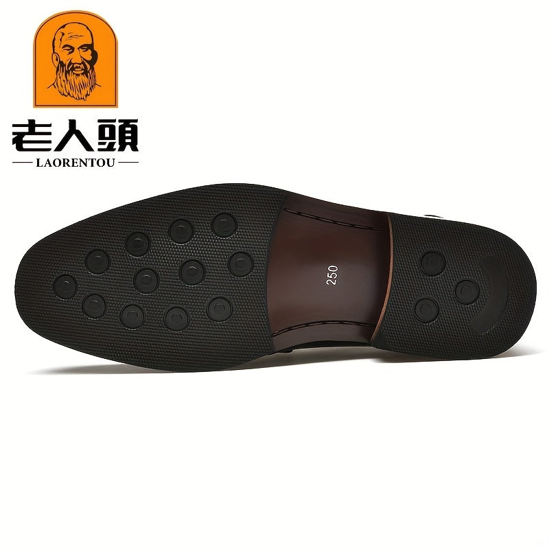 LAORENTOU Men's Leather Dress Shoes Lightweight Formal Shoes For Wedding