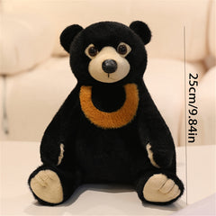 DOYOUDO Bear Plush Toy 9.84 Stuffed Animal Orange Collar Home Decor Birthday