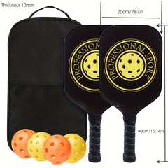 Carbon Fiber Pickleball Racket Set with 2 Rackets and 4 Balls