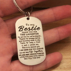 Bestie Friendship Stainless Steel Keychains - Inspiration Key Tag