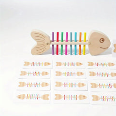 Colorful Striped Fishbone Toy for Fine Motor Skills