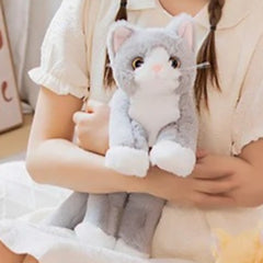 Plush Gray Kitten Pillow Simulation Cat Doll Pet Toy Decoration