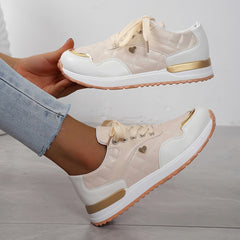 Women's Lightweight Lace-Up Sneakers Comfortable Low-Top Sports Shoes