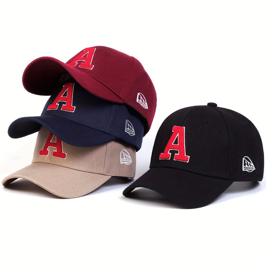 Unisex Adjustable Baseball Cap With Letter A Embroidery