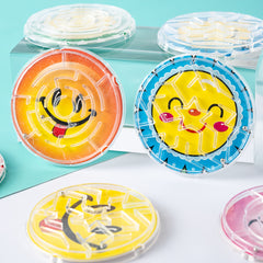 12pcs Smiley Face Bead Maze Roller Coaster Toys for Kids