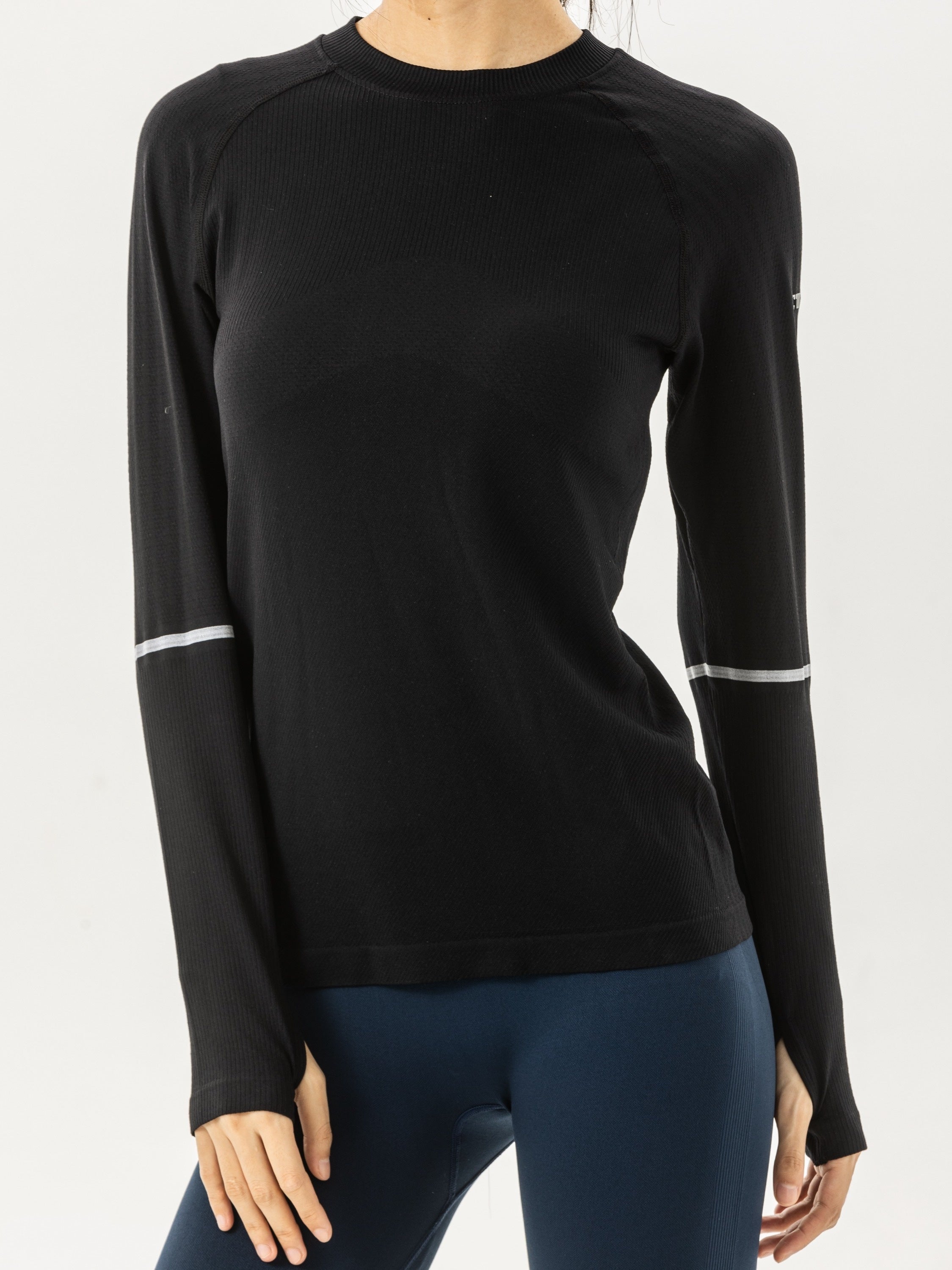 Breathable Long Sleeve Sports Top with Thumb Holes